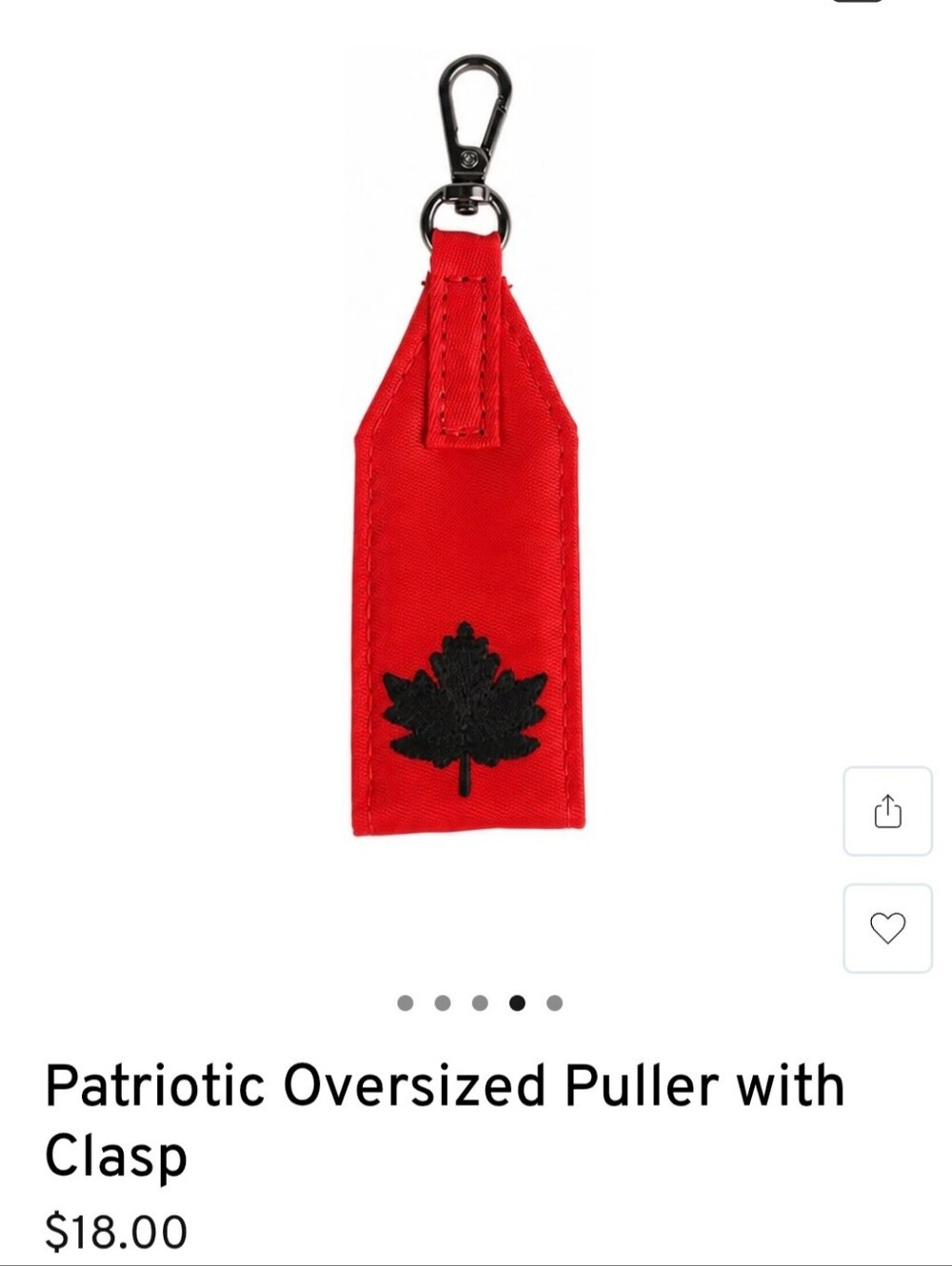 NWT Lug Zipper Pull Canada Maple Leaf & True North Mantra